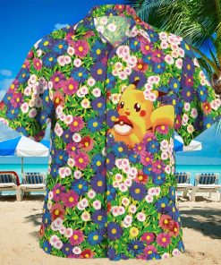 Pikachu Summer Flowers Beach New Pokemon Hawaiian Shirt