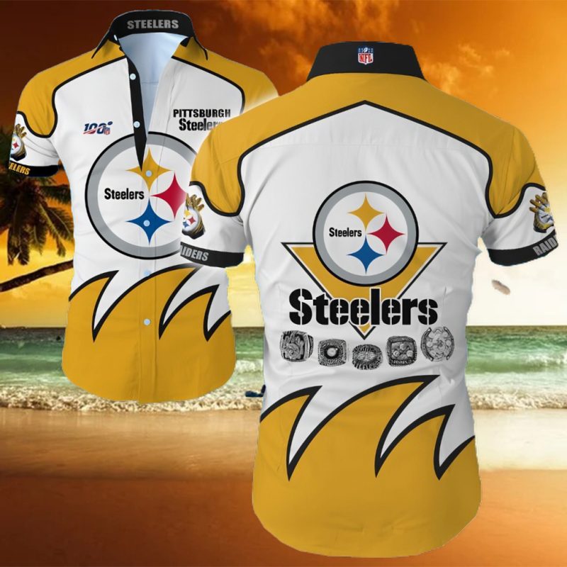 Pittsburgh Steelers Big Logo Hawaiian Summer Beach Shirt