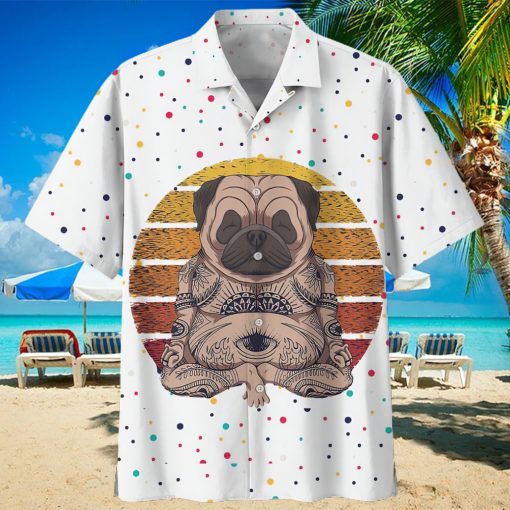 Pug White Nice Design Unisex Hawaiian Shirt