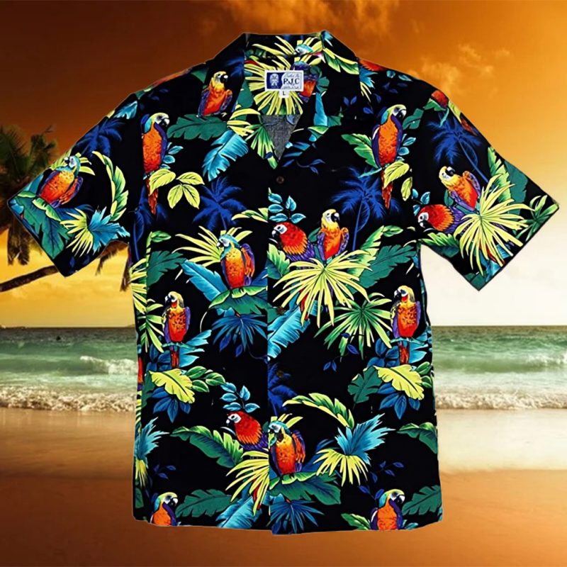 RJC 5X Big Mens Tropical Island Birds Hawaiian Shirt
