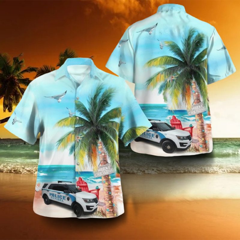 Sanibel Lee County Florida Sanibel Police Department Ford Police Interceptor Utility Hawaiian Shirt