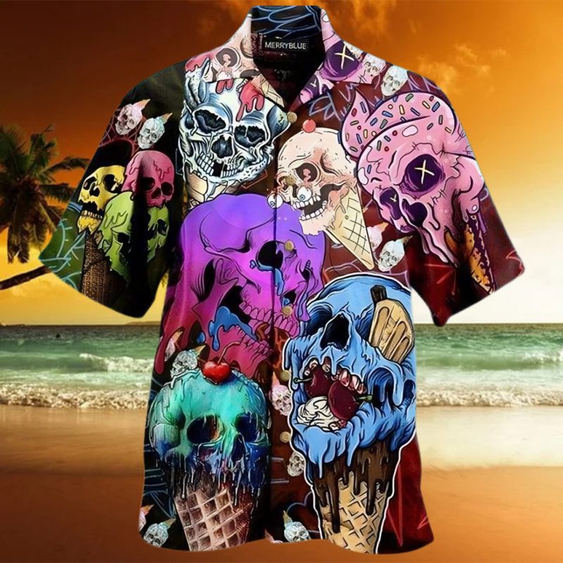 Shop From 1000 Unique Skull And Ice Cream Unisex Hawaiian Aloha Shirts