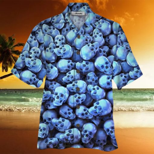 Skull Blue Awesome Design Unisex Hawaiian Shirt