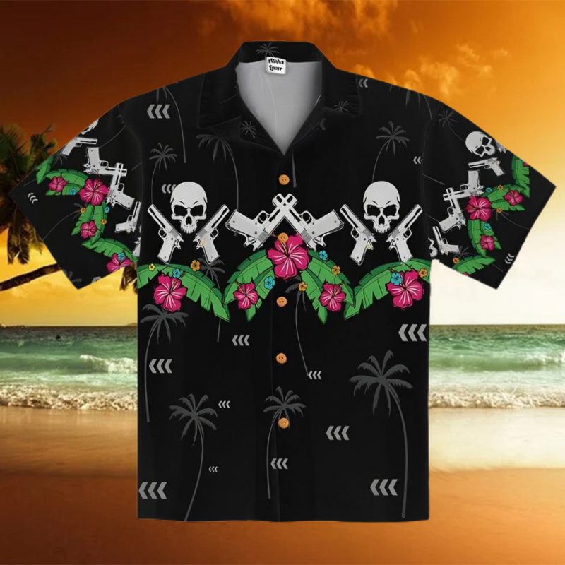 Skull Gun Hawaiian Aloha Shirts