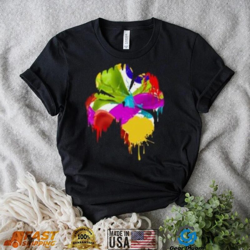 St.patrick’s day splashing melting rainbow clover leaf shirt