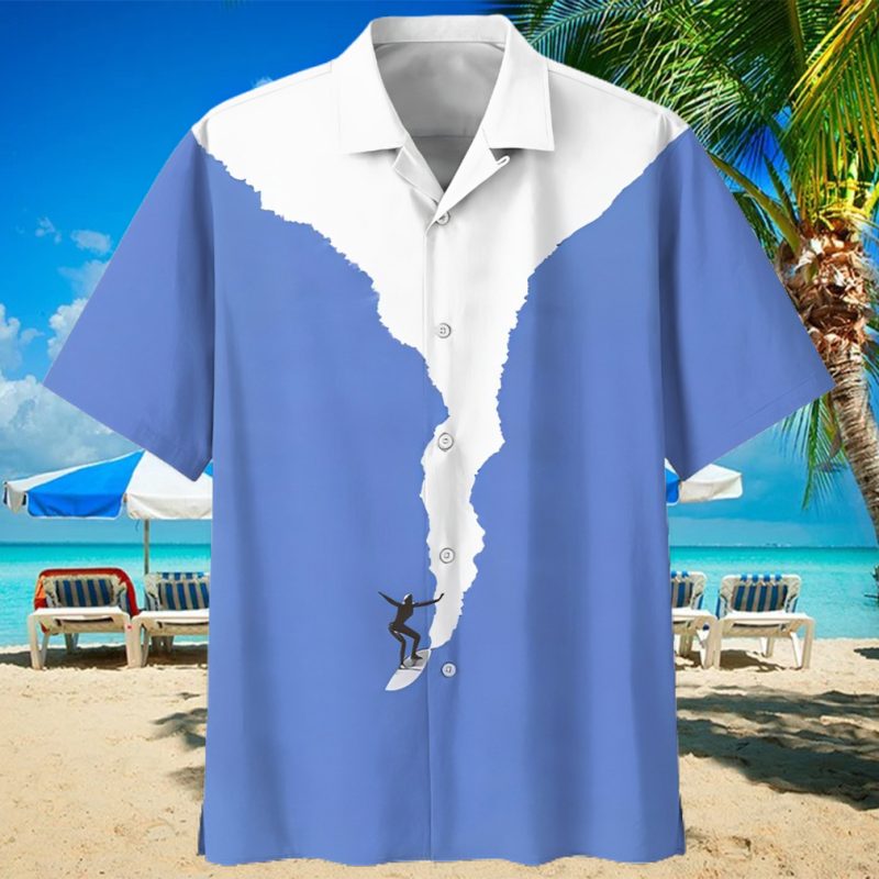 Surfing Blue Awesome Design Unisex Hawaiian Shirt