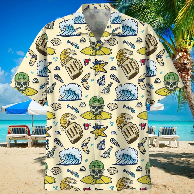 Surfing Tan Awesome Design Unisex Hawaiian Shirt