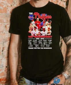 The Philadelphia Phillies 140th anniversary 1883 2023 thank you for the memories signatures shirt