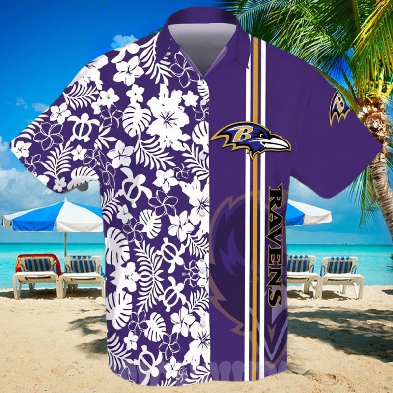 The best selling  Baltimore Ravens Football Team All Over Print Hawaiian Shirt   Purple