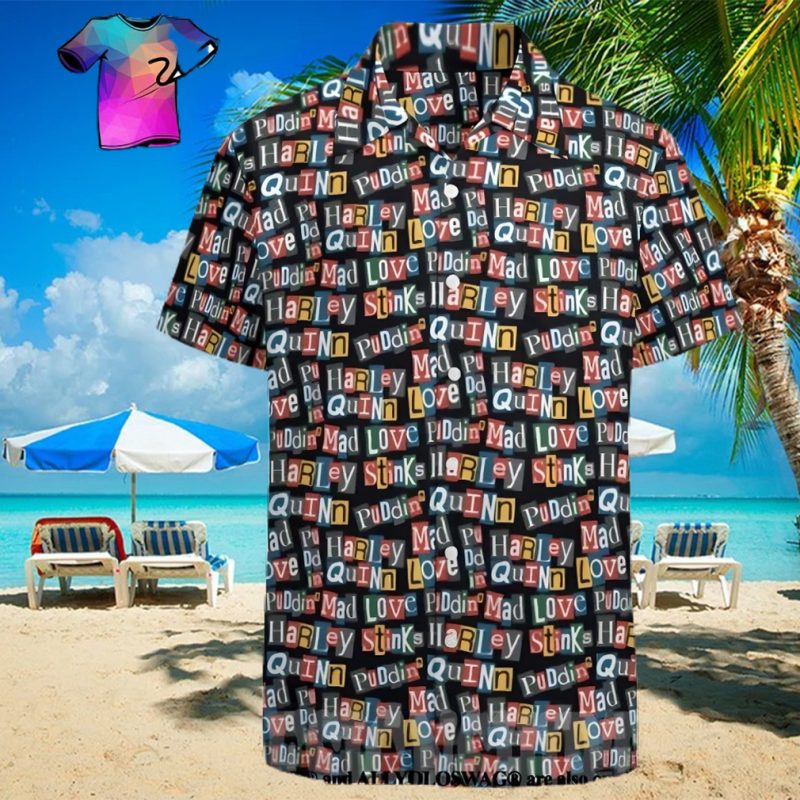 The best selling  Batman Harley Quinn Ransom Note Style Pattern All Over Print Hawaiian Shirt