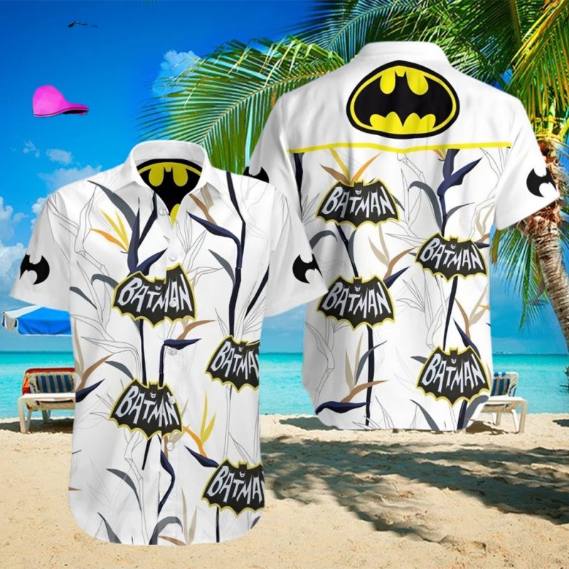 The best selling  Batman Logo All Over Print Hawaiian Shirt   White