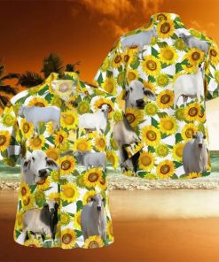 The best selling Brahman Cattle Lovers Sunflower All Over Print Hawaiian Shirt