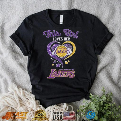 This Girl Loves Her Los Angeles Lakers Diamond Heart shirt