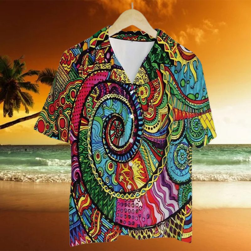 Tie Dye Hippie Colorful High Quality Unisex Hawaiian Shirt