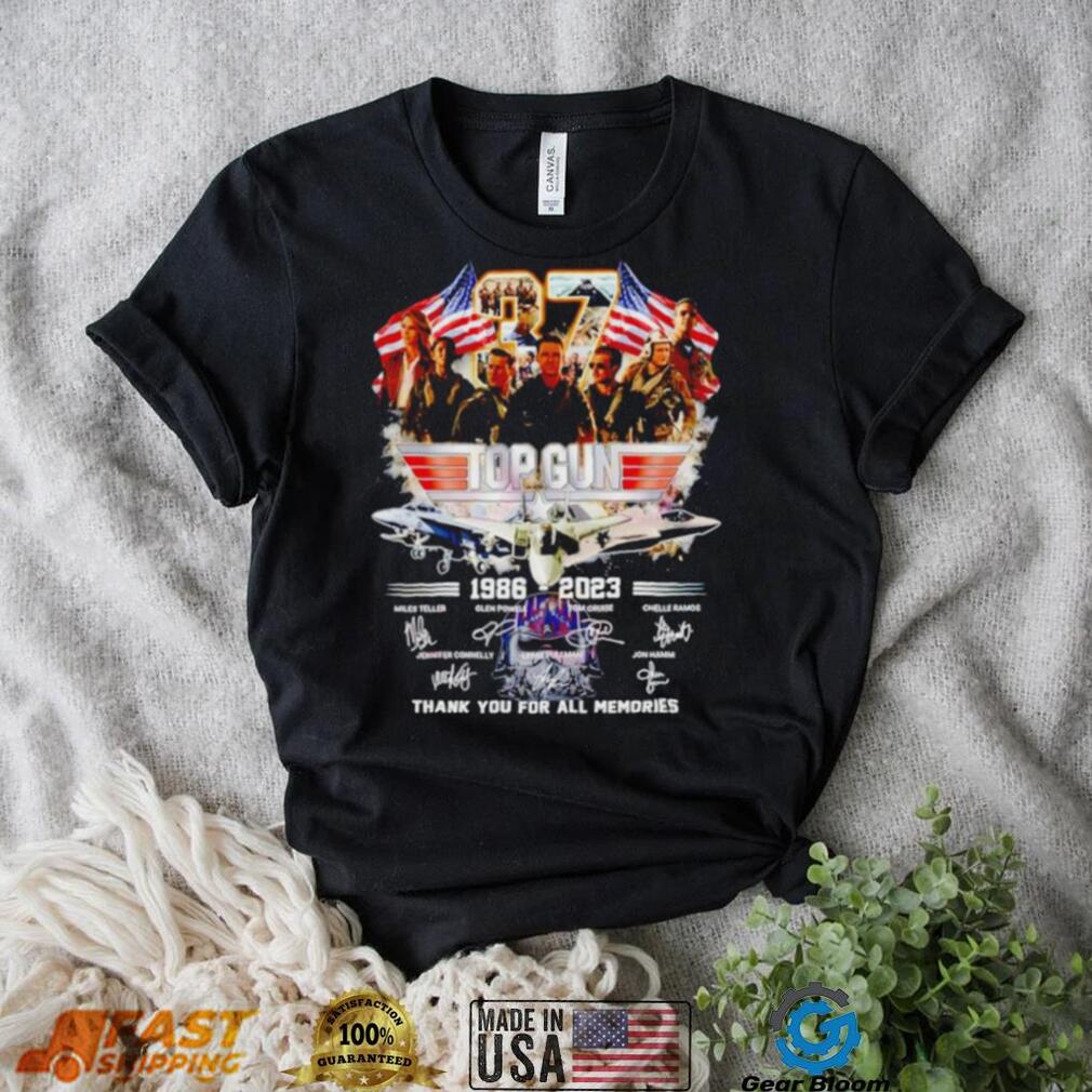 Top Gun 37 years of 1986 2023 thank you for all memories signatures shirt