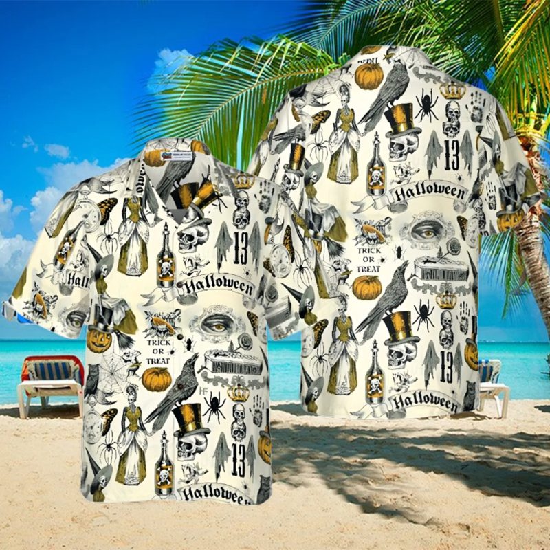 Trickery Halloween Pattern Hawaiian Shirt