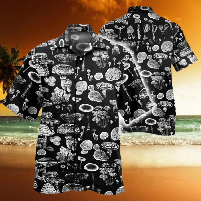 Trippy Mushroom Pattern Hawaiian Shirt