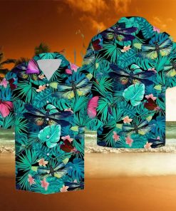 Tropical Forest Dragonfly Hawaiian Summer Beach Shirt Full Over Print