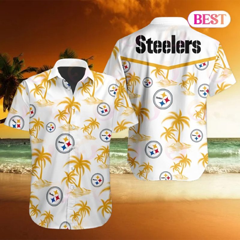Tropical NFL Pittsburgh Steelers Button Shirt