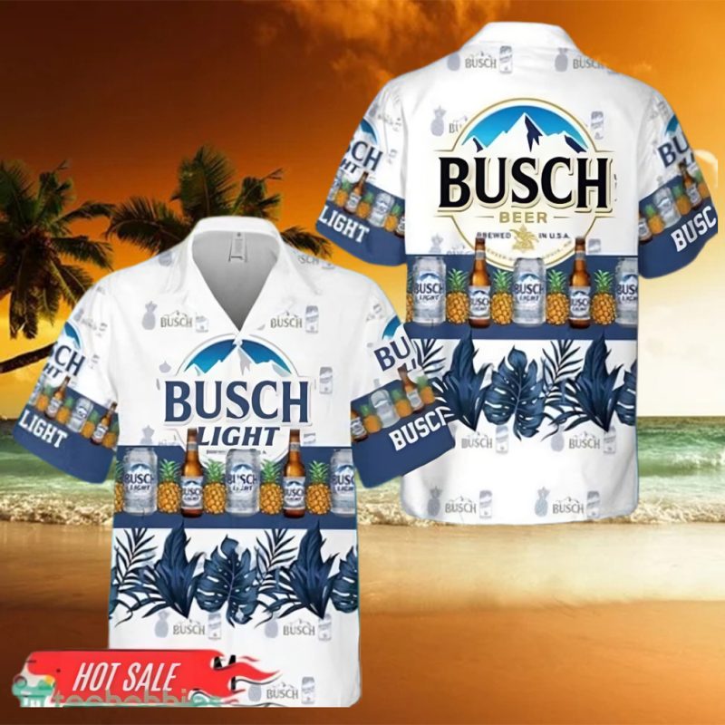 Tropical Pineapple Busch Light Short Sleeve Hawaiian Shirt
