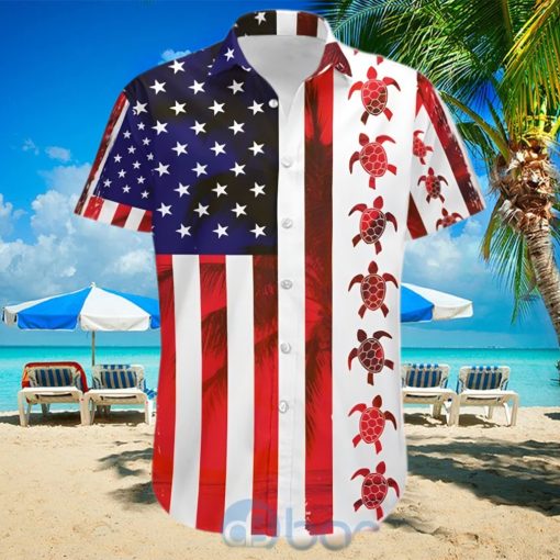 Turtle American Flag Hawaii Shirt
