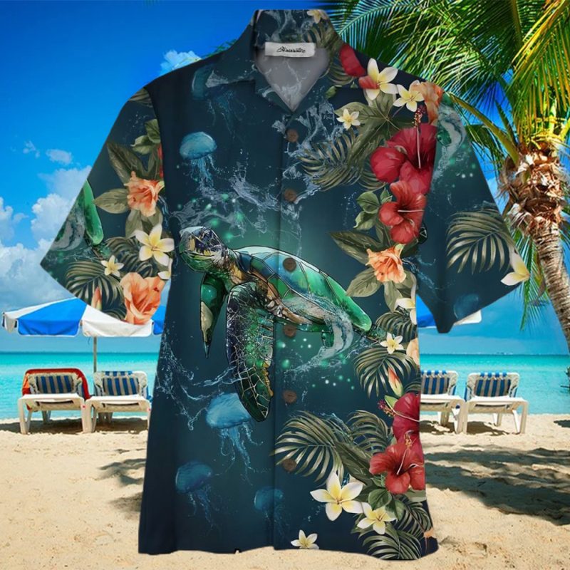 Turtle Colorful Nice Design Unisex Hawaiian Shirt