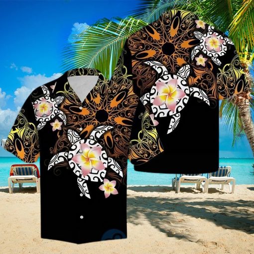 Turtle Floral Tropical Hawaiian Shirt