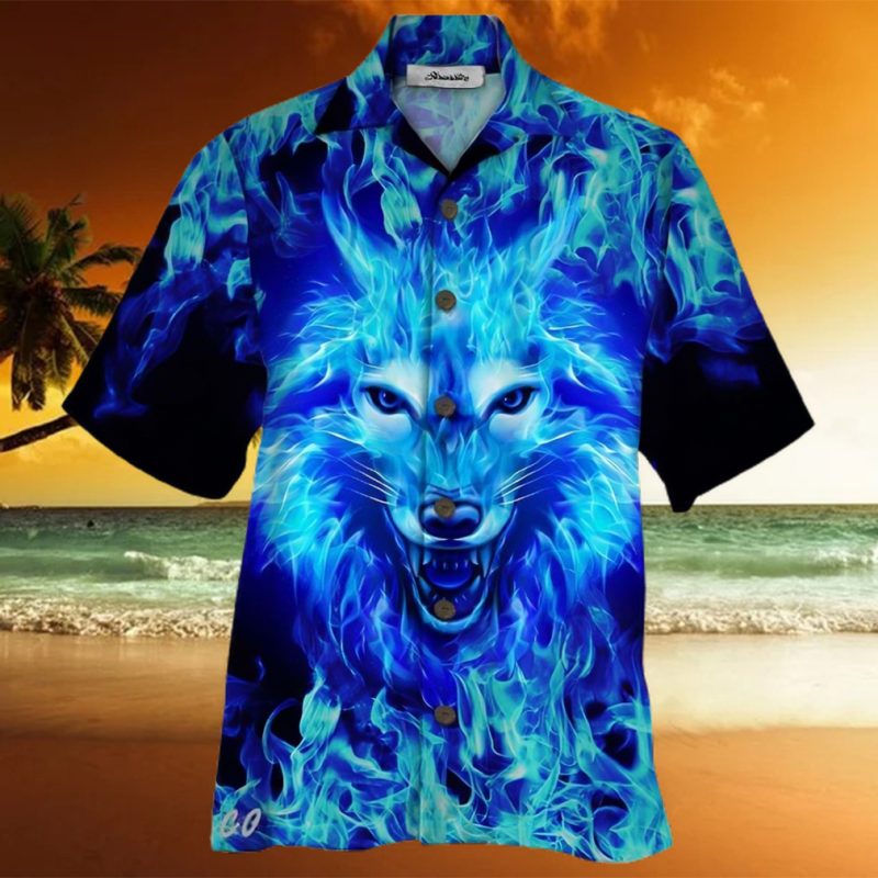 Wolf Blue High Quality Unisex Hawaiian Shirt