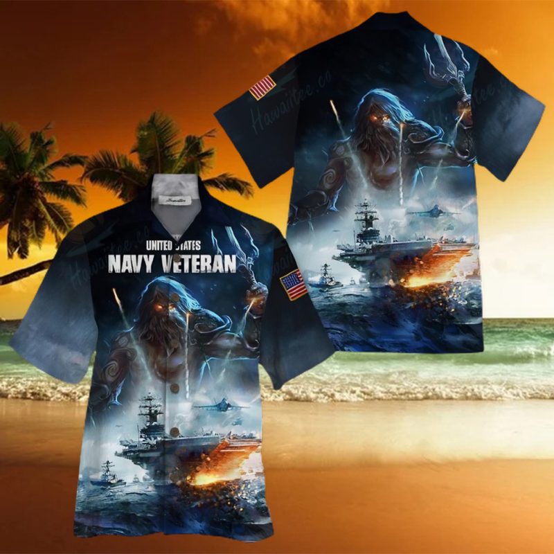 Us Navy Veteran Colorful Unique Design Unisex Hawaiian Shirt