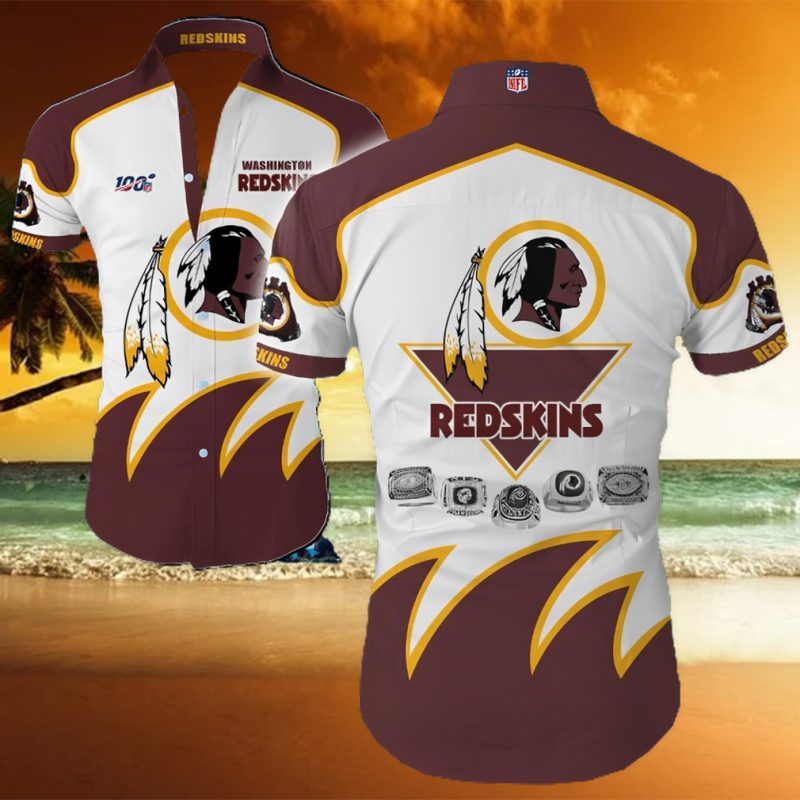 Washington Redskins Big Logo Hawaiian Summer Beach Shirt Full Print