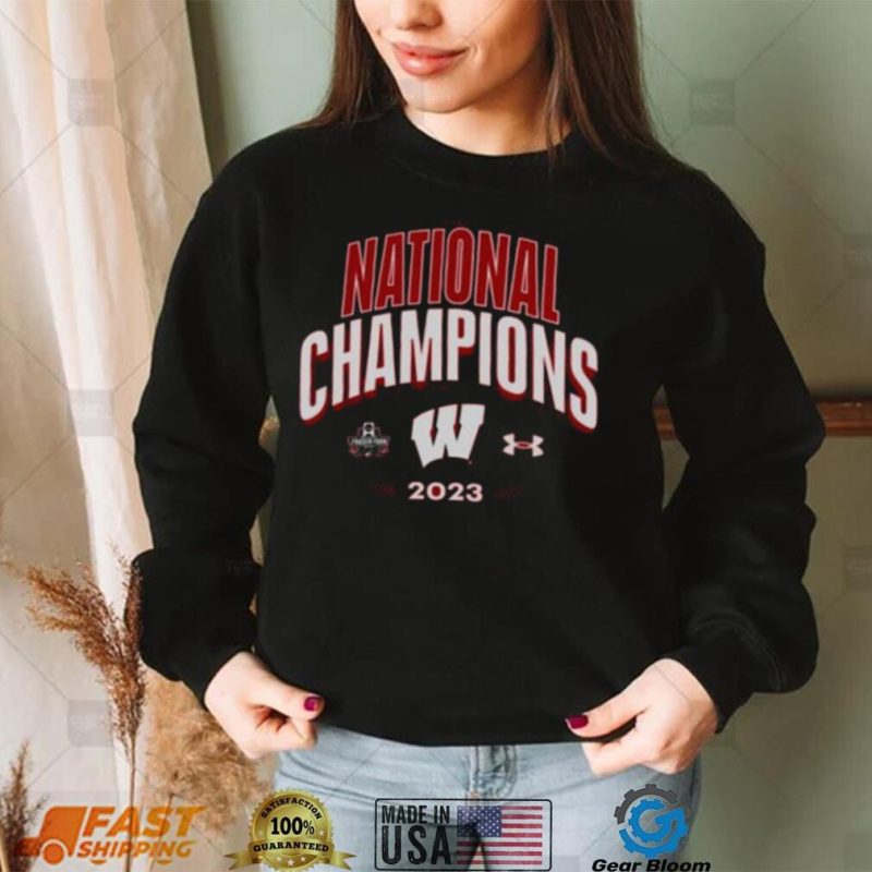 Wisconsin Badgers Under Armour Red 2023 Women’s Hockey National Champions Hoodie Shirt