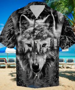 Wolf Mountain Tropical Hawaiian Shirt