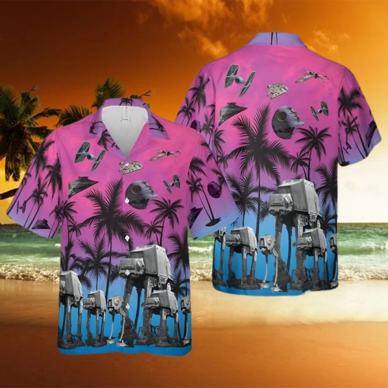 Star Wars Funny Summer Tropical Purple Hawaiian Shirt