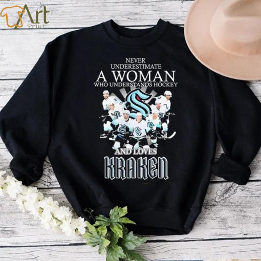 Never Underestimate A Woman Who Understands Hockey Teams And Loves Kraken Shirt