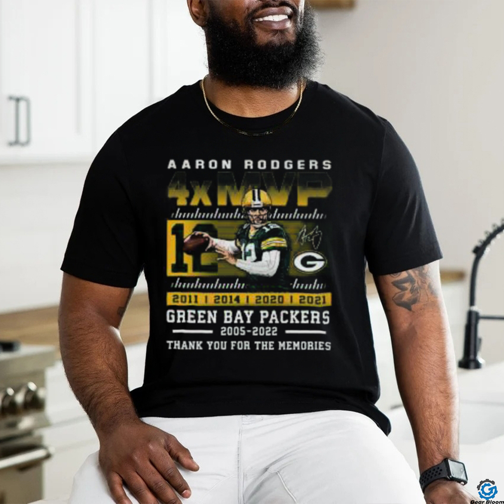 Aaron Rodgers 4xMVP Green Bay Packers 2005 – 2022 Thank You For The Memories T Shirt