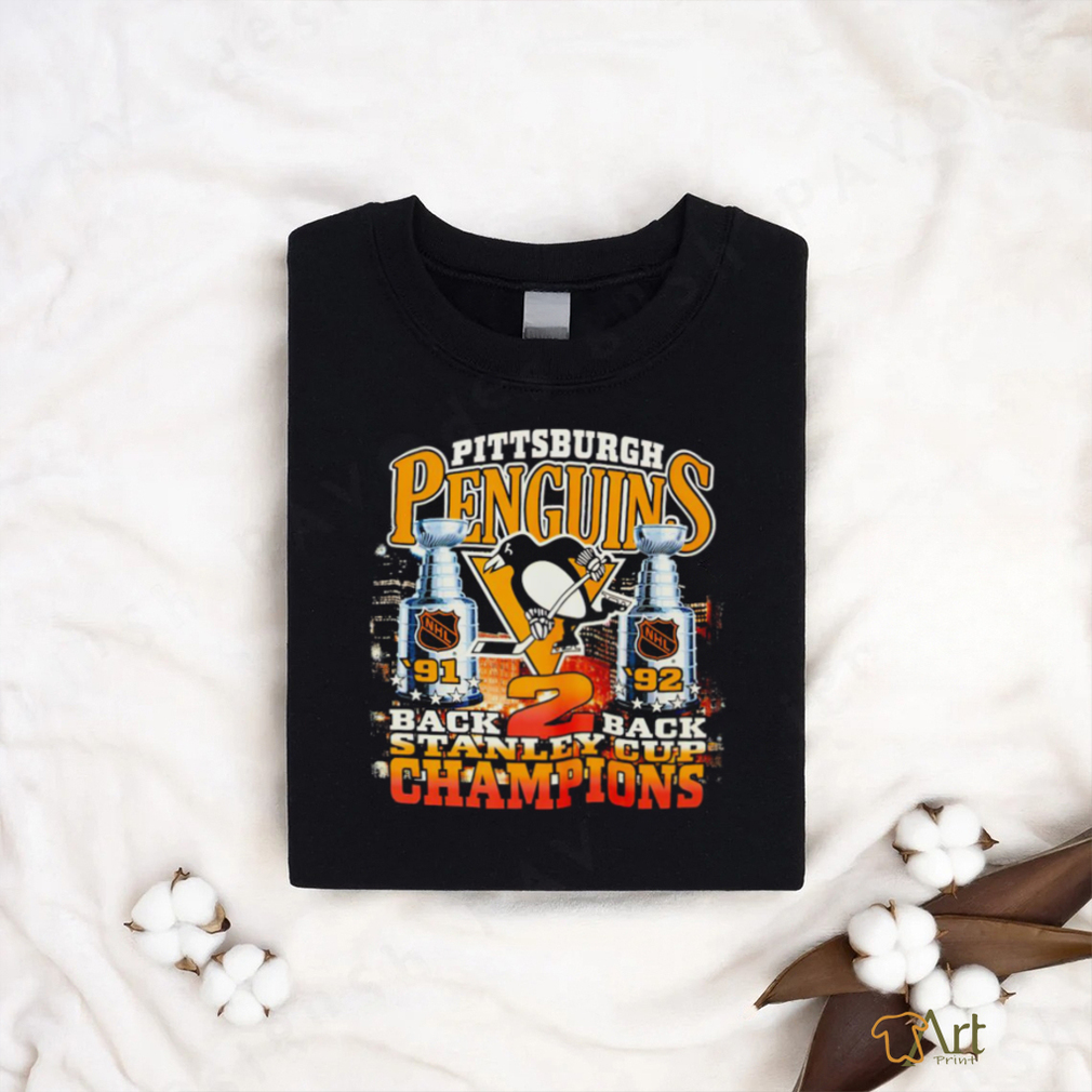 Mitchell and Ness Pittsburgh Penguins back 2 back Stanley Cup Champions 1991 1992 retro shirt