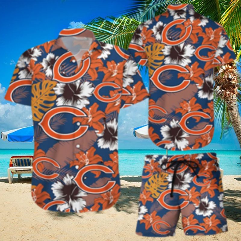 Chicago Bears Hawaiian Shorts and Shirt Summer Beach Shirt Full Over Print