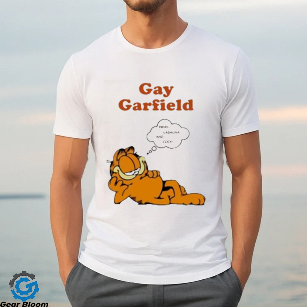 Gay Garfield lasagna and cock t shirt