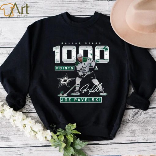 Joe Pavelski Dallas Stars 1,000 Career Points Signature Shirt