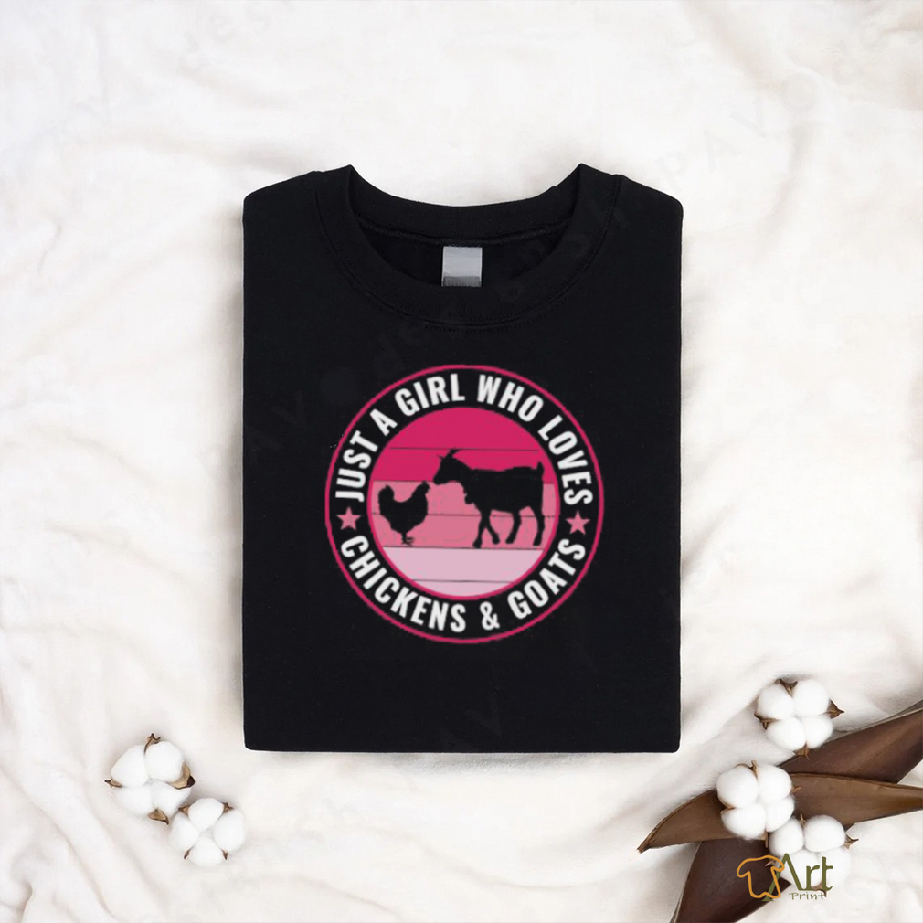 Just A Girl Who Loves Chickens And Goats Farmer Stars Vintage T Shirt