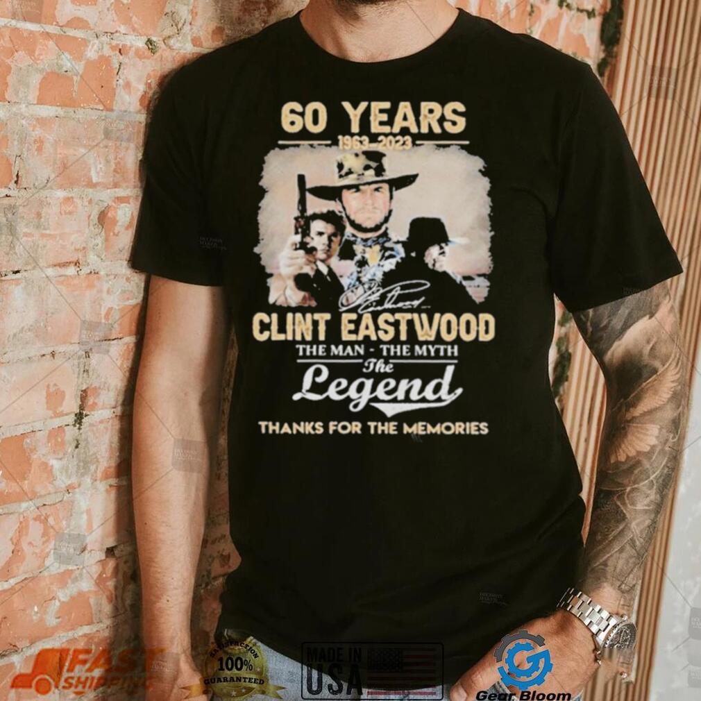 Official Clint Eastwood 60 years 1963 2023 the legend thank for the memories signature shirt