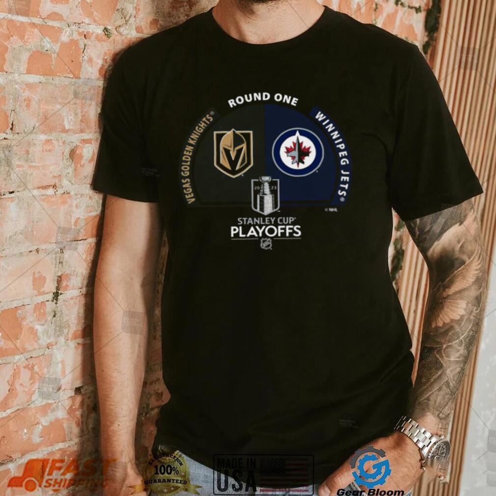 Official Vegas Golden Knights vs Winnipeg Jets 2023 NHL playoffs matchup shirt.