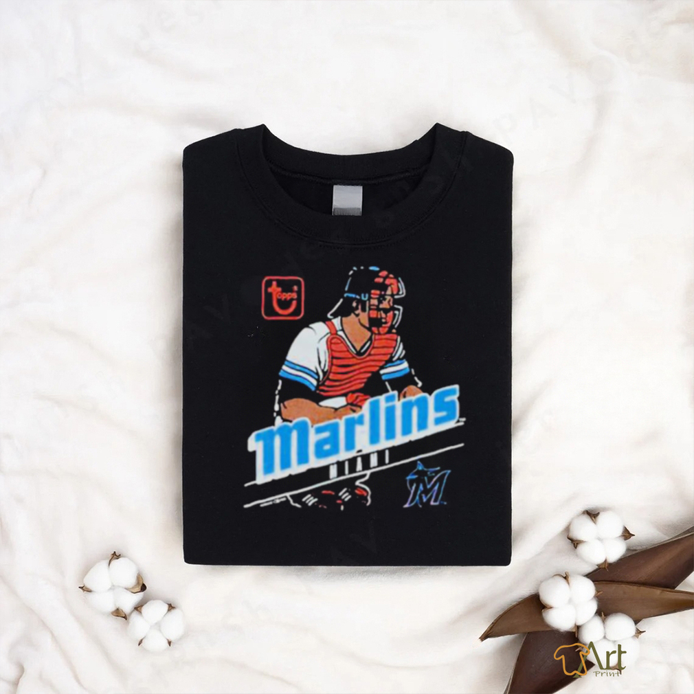 Official mLB x Topps Miami Marlins baseball shirt