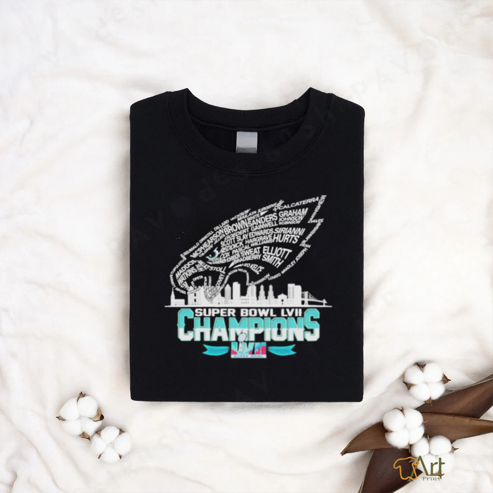 Philadelphia Eagles logo Super Bowl Lvii champions shirt