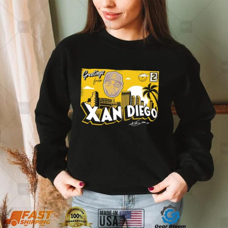 San Diego Padres Xander Bogaerts greetings from Xan Diego signature shirt