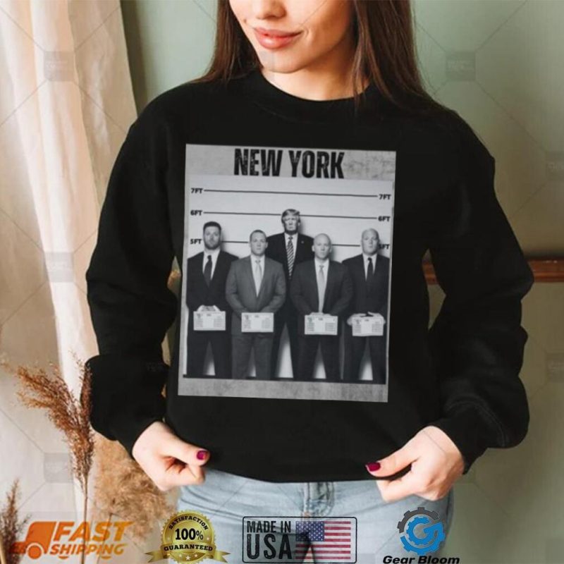 Trump lineup with secret service shirt