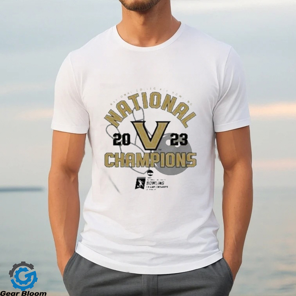 Women’s bowling vanderbilt commodores 2023 national college bowling champions t shirt