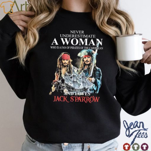 Never Underestimate Who Is A Fan Of Pirates Of The Caribbean And Loves Jack Sparrow Shirt