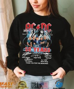 acdc 50 years team music thank you for the memories shirt
