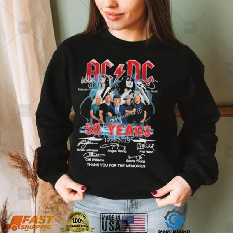 acdc 50 years team music thank you for the memories shirt